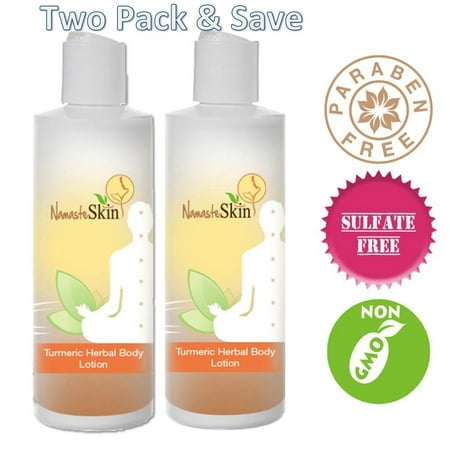 Vegan Herbal Body Lotion with Aloe, Vitamin E -  Everyday Skin Care Product To Prevent Stretch Marks, Skin Tone Texture Issues - with Turmeric in 8oz - (Best Way To Prevent Stretch Marks)