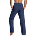 thumbnail image 3 of YOTMKGDO Mens Pants Casual, Pantalones De Hombre, Male Casual Solid Pant Short Full Length Straight Pant Short Drawstring Pocket Pant Trousers, Navy L, 3 of 6