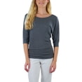 thumbnail image 7 of ToBeInStyle Women's Bow-Back 3/4 Sleeve Top With Side Shirring, 7 of 7