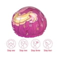 thumbnail image 3 of Yiaed Cute Pink Axolotl A Print Reusable Shower Cap & Bath Cap & Lined, Oversized Waterproof Shower Caps Designed for all Hair Lengths, 3 of 7