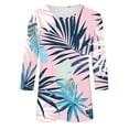 thumbnail image 5 of CYMMPU Blouses for Women Dressy Casual Round Neck Spring Tunic Tops 3/4 Sleeve Fall Fashion Shirts Flower Pattern Loose Fit Lightweight Basic T-Shirts Multicolor S, 5 of 5
