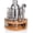 Silver, variant on Stylish Bamboo Stand 12-Piece 25oz Professional Cocktail Shaker Set with Bar Tools and Recipe Booklet in Gold Stainless Steel