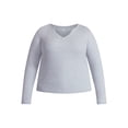 thumbnail image 5 of Terra & Sky Women's Plus Long Sleeve Notch Neck Top, Sizes 0X-5X, 5 of 5
