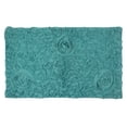 thumbnail image 2 of Home Weavers Bell Flower Collection Bathroom Rug Cotton Tufted Bath Rugs, Soft Absorbent Bath Rugs, Non-Slip Bath Mats, Machine Washable, Bath Mats for Bathroom Floor, 24"x40" Rectangle, Turquoise, 2 of 9