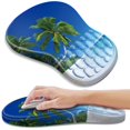 thumbnail image 1 of Alfombrilla de ratón YIWEI con diseño de playa con reposamuñecas ergonómico de espuma viscoelástica, 1 of 7