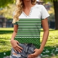 thumbnail image 1 of TaTaai Ladies Spring Summer Fashion V-Neck Tee Cotton Blend Relaxed Fit Short Sleeve Snap Button Detail Scattered Print Casual Daily Streetwear Breathable Women Top Gift, 1 of 6