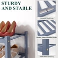 thumbnail image 3 of Smiry Shoe Rack 2 Tier, Stackable Bamboo Shoe Organizer, Shoe Storage for Closet, Entryway and Bedroom, Grey, 3 of 7