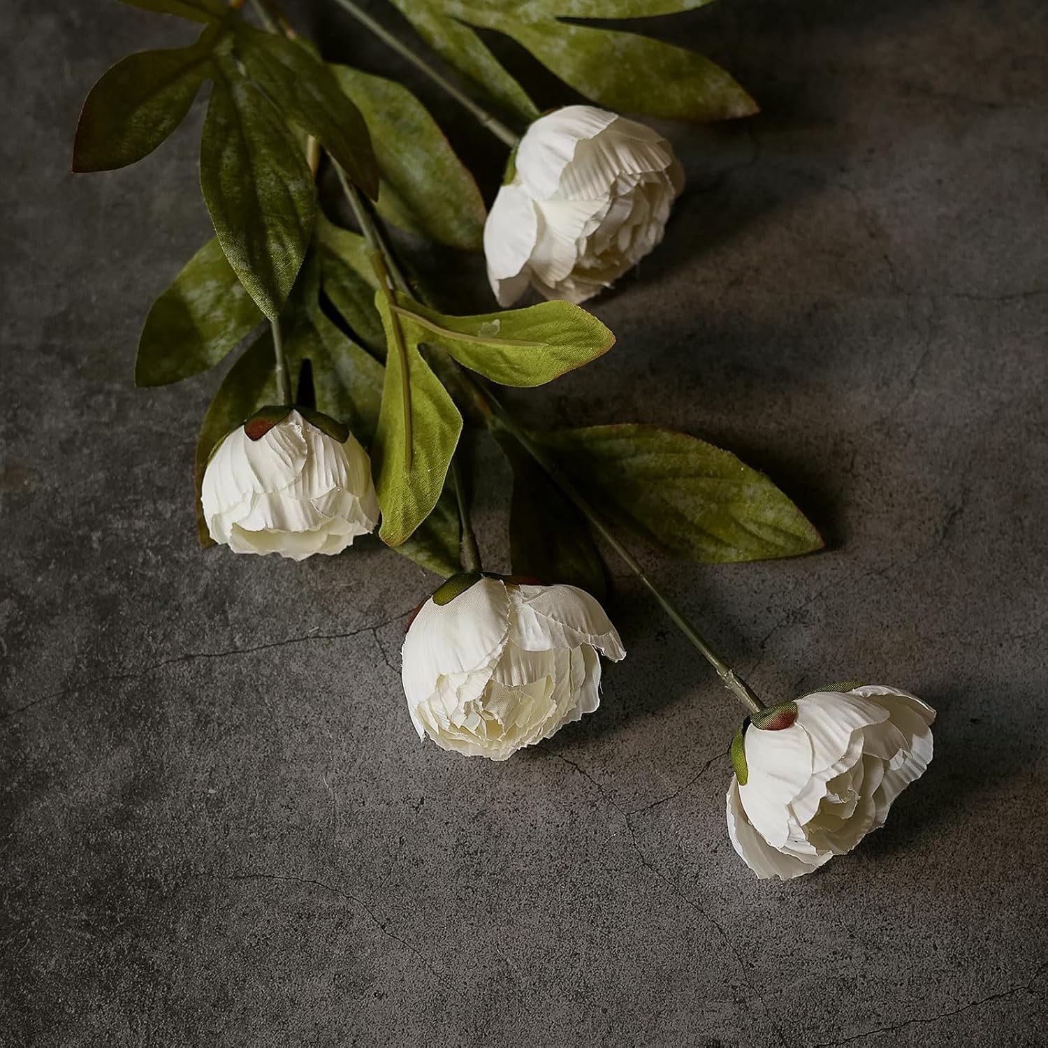6 Pcs Faux Silk Peony Artificial Flowers for Vase -27", Bulk Fake Peonies Branches with Stems for DIY Bouquet Centerpieces Wedding Fillers Arrangements Shower Decorations (Cream)