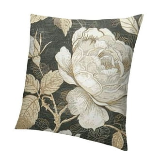 Spring Floral Daisy Throw Pillow Covers - 18x18 Inch Pack Of 2, Green Wildflower Design, Cotton Linen Blend For Sofa & Bed