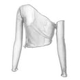 thumbnail image 4 of TYGHBN Shimmering Solid Color Mesh Top | Long Sleeve See Through Midriff | Fashion Party Wear Compression Shirts for Women Long Sleeve Short Sleeve Athletic Top Tee Shirt Women Graphic Work Shirt, 4 of 4