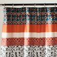thumbnail image 4 of Lush Décor Boho Stripe Turquoise/ Tangerine Shower Curtain, 72" x 72", 4 of 9