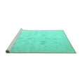 thumbnail image 2 of Ahgly Company Machine Washable Indoor Rectangle Oriental Turquoise Blue Traditional Area Rugs, 8' x 10', 2 of 4