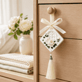 thumbnail image 4 of Gardenia Scent Embossed Plaster Hanging Air Freshener with Tassel for Car Closet Home, 1 Piece, 4 of 7