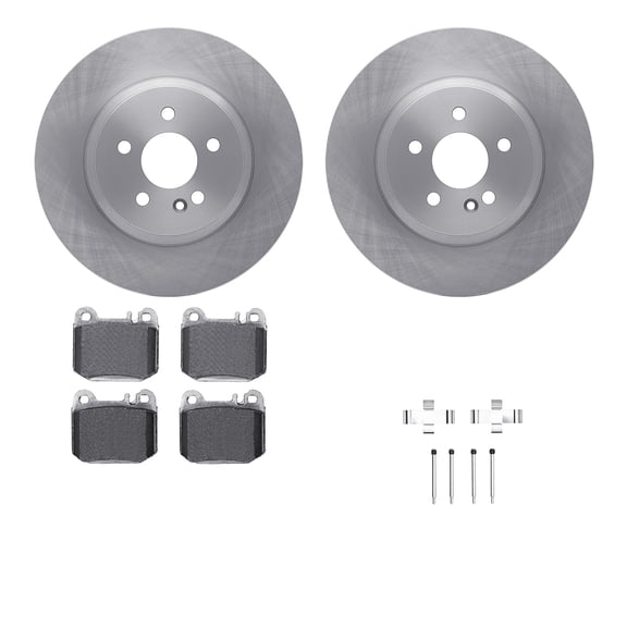 Dynamic Friction Company Rear Brake Rotors with 5000 Advanced Brake Pads includes Hardware 6512-63502
