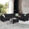 Black Modular Sectional Sofa with Ottoman