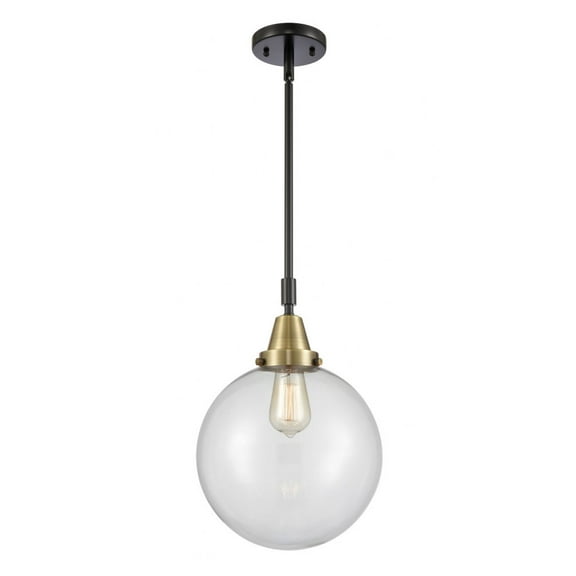 447-1S-BAB-G202-10-Innovations Lighting-Beacon - 1 Light Stem Hung Mini Pendant In Industrial Style-14.13 Inches Tall and 10 Inches Wide-Black Antique