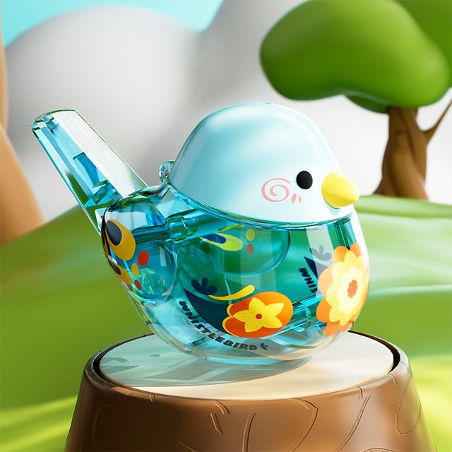 Silbato de pájaro acuático para bebés y niños, canto de pájaro para bebés, se puede agregar agua al silbato para entrenar instrumentos musicales