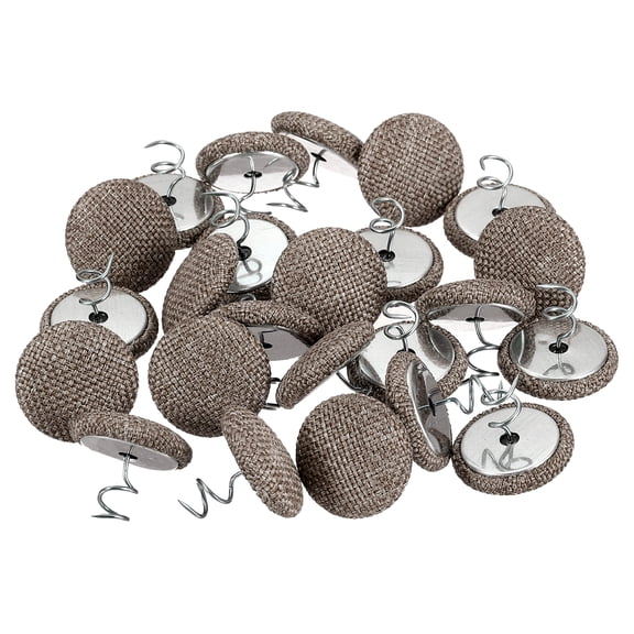 Uxcell 24 Pack Upholstery Tacks Twist Pin, 20mm Bed Skirt Pins Fabric Covered Button Twist Pins for Slipcovers Bed Skirts Armchair Caddies Furniture Cover, Khaki