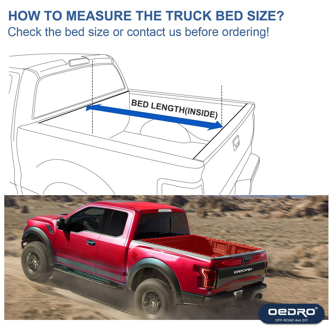 RVNI 6.6FT Tri-Fold Truck Bed Tonneau Cover for 2014-2019 Silverado Sierra 1500