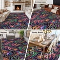 thumbnail image 5 of Area Rug for Living Room, Mexico Flower Non-Slip Indoor Large Carpet for Bedroom/Dining Room, Abstract Geometric Colorful Floral Plant Washable Low-Profile Rectangle Floor Runner Rugs - 5 x 8 Ft, 5 of 8