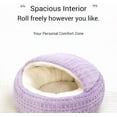 thumbnail image 6 of Hooded Semi Enclosed Shell Shaped Pet Nest, Plush Cat Bed Hooded, Plush Cat Bed, Cozy Warming Anti-Slip Small Dog Bed for Puppy and Kitten, Calming Sleeping, Machine Washable (Coffee, Large), 6 of 10