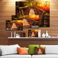 thumbnail image 3 of Beautiful Footbridge in Golden Light - Bridge Canvas Art Print, 3 of 4