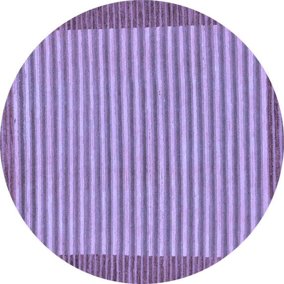 Ahgly Company Machine Washable Indoor Round Abstract Blue Modern Area Rugs, 7' Round