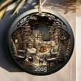 thumbnail image 4 of 1 Pcs Winter Village Reindeer Ornament 2025 – Layered Christmas Ornament with Snowy Houses & Deer Scene, Holiday Tree Decoration, Cozy Winter Landscape Keepsake, 4 of 9