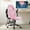 Pink, variant on GIANNA Computer Gaming Chair, Ergonomic PU Leather Racing Chair with Flip-up Armrest, Black Red