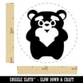 thumbnail image 2 of Cautious Bear with Heart in Hands Self-Inking Rubber Stamp Ink Stamper - Pink Ink - Medium 1 Inch, 2 of 7