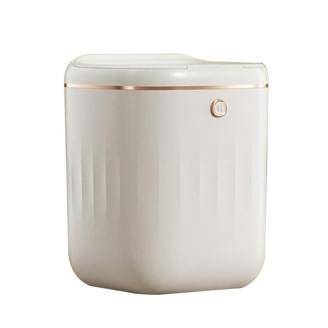 Cubo de basura automático con sensor de movimiento, inteligente, con tapa, grande Blanco y dorado 20L