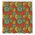 thumbnail image 2 of Fruit Shower Curtain, Retro Style Sketchy Hand Drawn Orange Slices, Fabric Bathroom Set with Hooks, 69W X 75L Inches Long, Chocolate Mustard Burnt Sienna and Dark Sea Green, by Ambesonne, 2 of 2