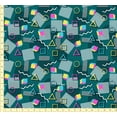 thumbnail image 1 of eloria Triangles Cotton Fabric Squares&nbsp; Sewing Supplies Printed Fabric for 1 Yard, Teal Green, 1 of 2