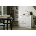 thumbnail image 3 of South Shore Myro Compact Kitchen Island with Storage, in Faux White Marble and White, 3 of 19