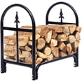 thumbnail image 1 of Support de Bois pour Foyer de 24 Pouces, Support de Rangement en Bois pour Foyer Intérieur Extérieur, Empileur de Bûches en Acier Robuste pour Poêle Foyer Foyer (Tête Simple, 2 Pi), Noir (HY-GT3190), 1 of 8