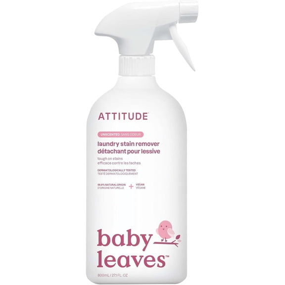 Baby Laundry Stain Remover, Plant and Mineral-Based Ingredients, Vegan and Cruelty-free Household Products, Unscented, 27.1 Fl Oz