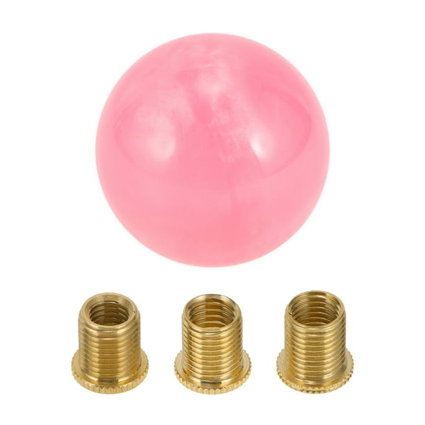 Pomo de cambio redondo Unique Bargains, pomo de palanca de cambios universal de acrílico para vehículos automáticos y manuales con 3 adaptadores, rosa, 1 set