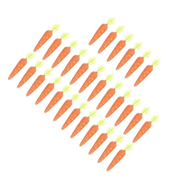 USHOBE 30Pcs Lifelike Fake Vegetable Simulated Carrots Orange Plastic For Easter Celebration And Home Decor