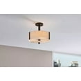 thumbnail image 2 of Hampton Bay Bourland 14 in. 3-Light Black Semi-Flush Mount Ceiling Light Fixture with White and Clear Glass Double Shade, 2 of 6
