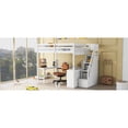 thumbnail image 5 of Miekor Furniture Full Size Loft Bed with Built-in L-Shaped Desk and Three-Tier Storage Shelves,and Attached Storage Staircase, White BS7903, 5 of 6