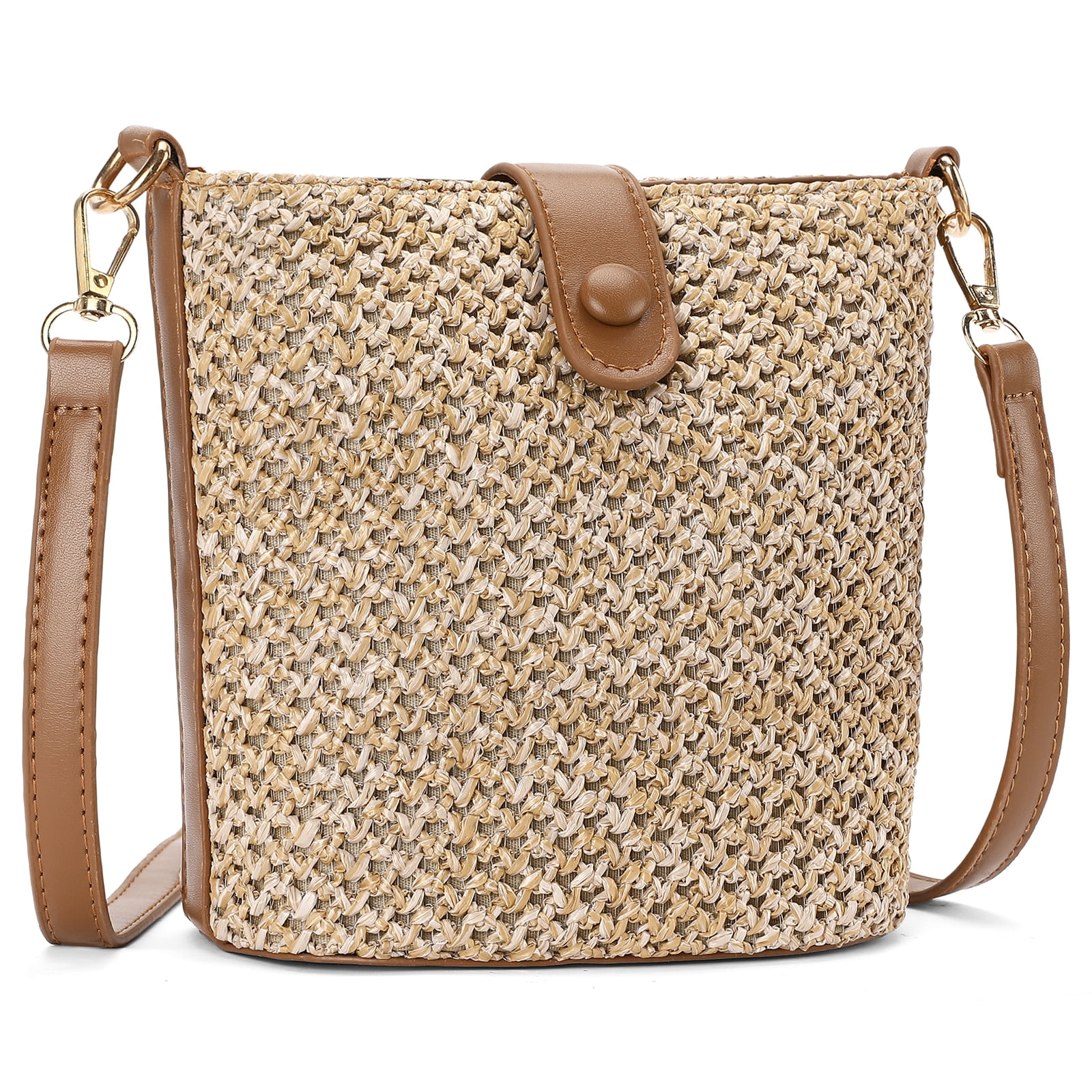 LOUEBICA Small Straw Crossbody Bag for Women Woven Summer Shoulder Phone Purse Beach Handbag for Vacation