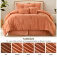 thumbnail image 3 of Lanco 7 Piece Apricot Comforter Set Queen Size, Elastic Embroidery Bedding Set, Solid Color, Home Decor, Matching Bedskirt, Pillows & Shams, 3 of 7