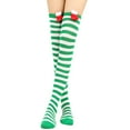 thumbnail image 2 of JGTDBPO Knee High Stockings For Women Solid Color Christmas Bow Plush Ball Warm Socks Clown Queuing Warm Stockings Extra Long Knee Length Tight Knit Socks Girls Holiday Outfits, 2 of 5