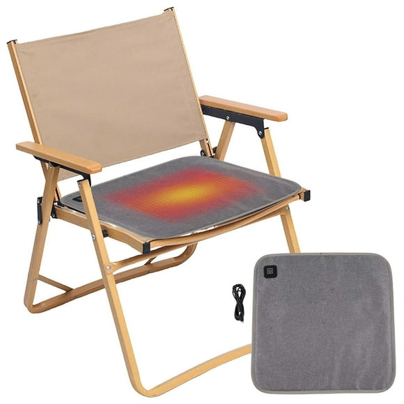 Coussin de Siège Chauffant Usb Gris avec Température Réglable, Coussin Chauffant Portable pour Voiture, Bureau, Maison et Voyage, Housse en Tissu Doux