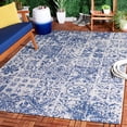 thumbnail image 2 of SAFAVIEH Courtyard Taegan Floral Indoor/Outdoor Area Rug, Navy/Grey, 5'3" x 7'7", 2 of 10