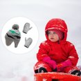 thumbnail image 4 of Minnieouse Sombrero Guantes Kit Diseño de orejeras Manoplas de punto para niños con patrones de dinosaurios Animal Accesorios de invierno Regalo de Año Sombreros verde azulado gris S 1-2 ans Minnieouse AP009413-22B, 4 of 6
