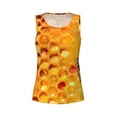 thumbnail image 4 of Xecao Bees on Hive Honeycomb print women's scoop neck, loose-fit workout tank tops for the gym., 4 of 9