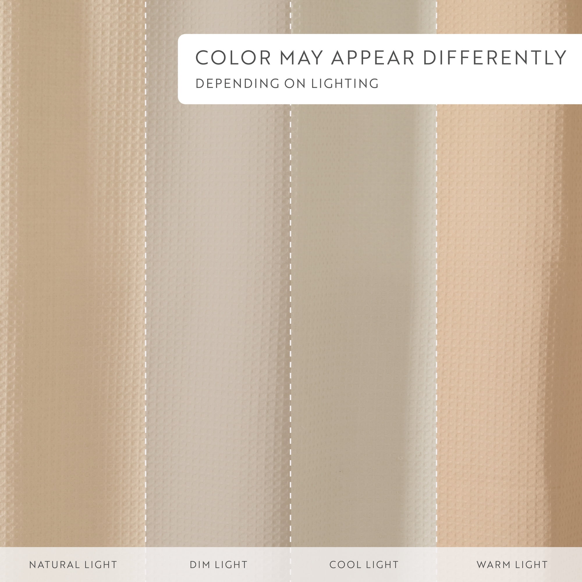 Cotton Blend Waffle Shower Curtain by Comfort Canopy, 72" x 72", Natural