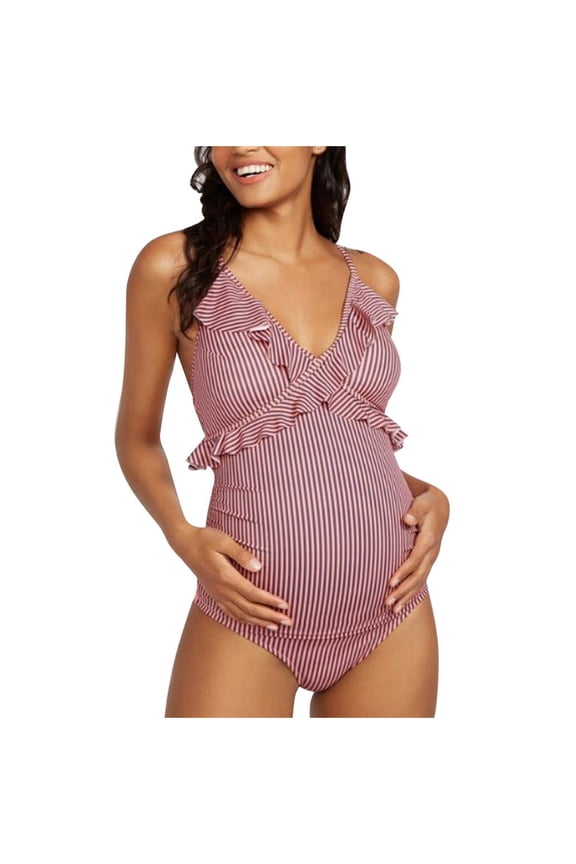 Maternity Swimsuit For Women One Piece Tummy Control Bathing Suit