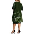 thumbnail image 5 of DYMADE Women's Party Cocktail Ball Gown Casual Floral Print 3/4 Sleeve Loose Waist Dresses Plus Size, 5 of 5